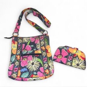 Vera Bradley Jazzy Blooms Crossbody Purse And Matching Wallet